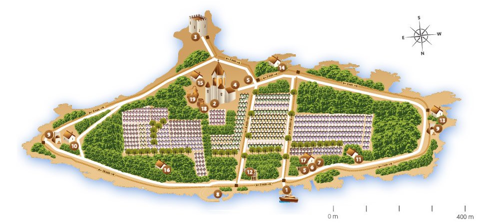 Ile Saint Honorat, Plan